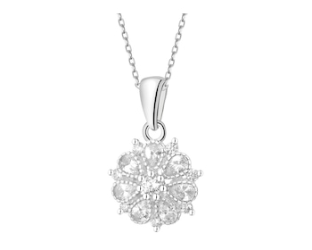 Zawieszka srebrna z cyrkoniami - rozeta