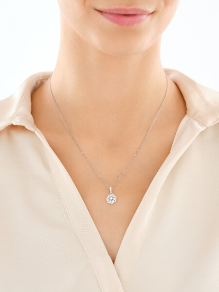 Zawieszka srebrna z cyrkoniami - rozeta