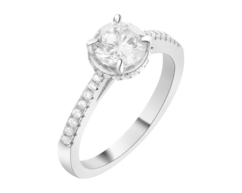 Rhodium Plated Silver Ring with Cubic Zirconia