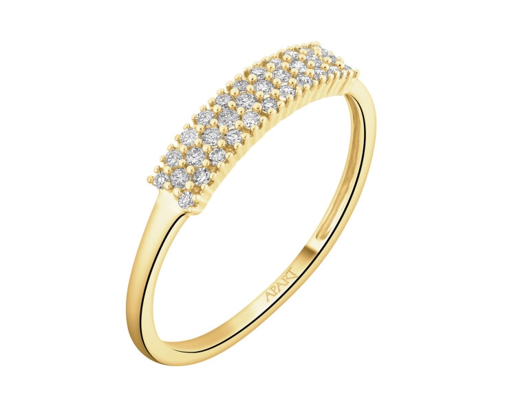 14 K Yellow Gold Ring with Diamonds - 0,15 ct - fineness 14 K