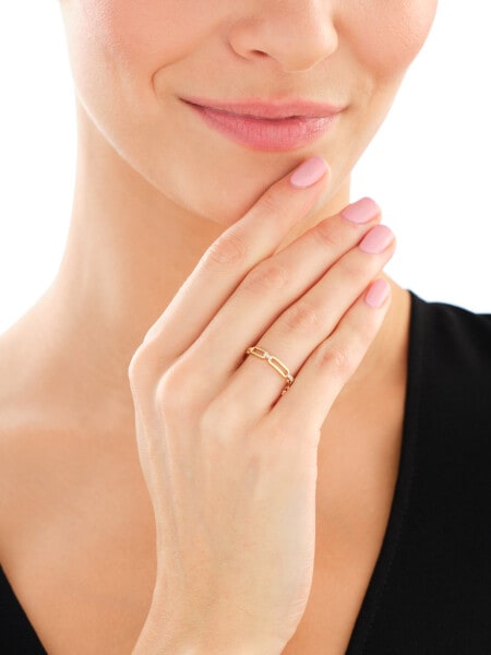 Pierścionek z żółtego złota z diamentami - 0,02 ct - próba 585