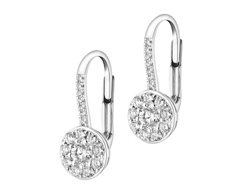 Kolczyki z białego złota z brylantami - 0,54 ct - próba 585