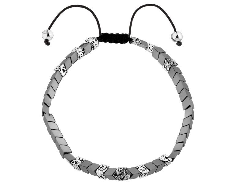 Bransoletka ze stali szlachetnej z kamieniami jubilerskimi