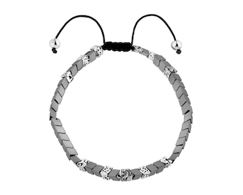 Bransoletka ze stali szlachetnej z kamieniami jubilerskimi