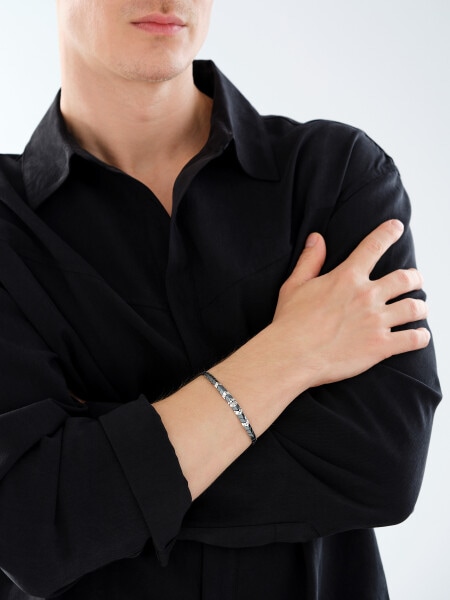 Bransoletka ze stali szlachetnej z kamieniami jubilerskimi