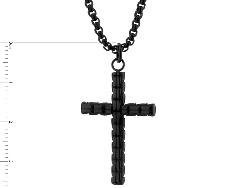 Naszyjnik ze stali szlachetnej - krzyż