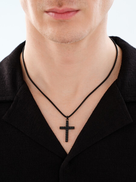 Naszyjnik ze stali szlachetnej - krzyż