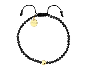 Bransoletka z mosiądzu pozłacana ze spinelami - serce