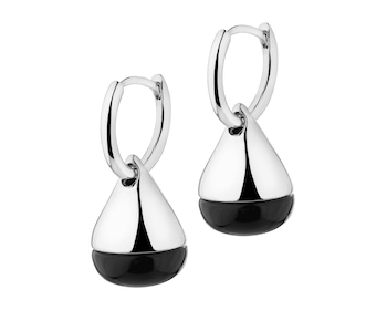 Kolczyki z mosiądzu rodowane z agatami