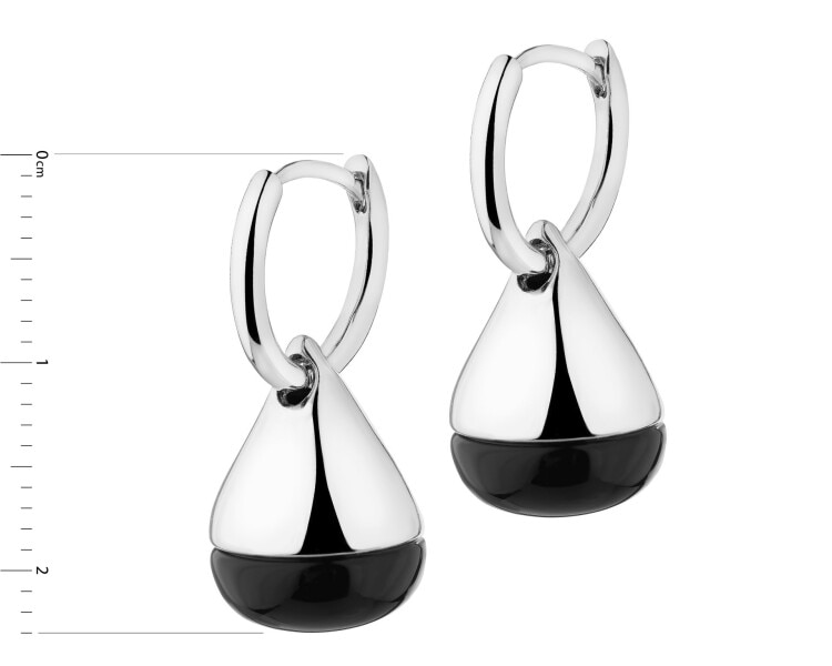 Kolczyki z mosiądzu rodowane z agatami