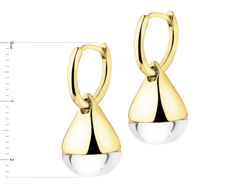 Kolczyki z mosiądzu pozłacane z kryształami