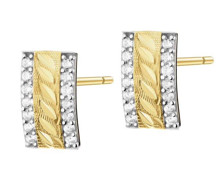 Złote kolczyki z cyrkoniami