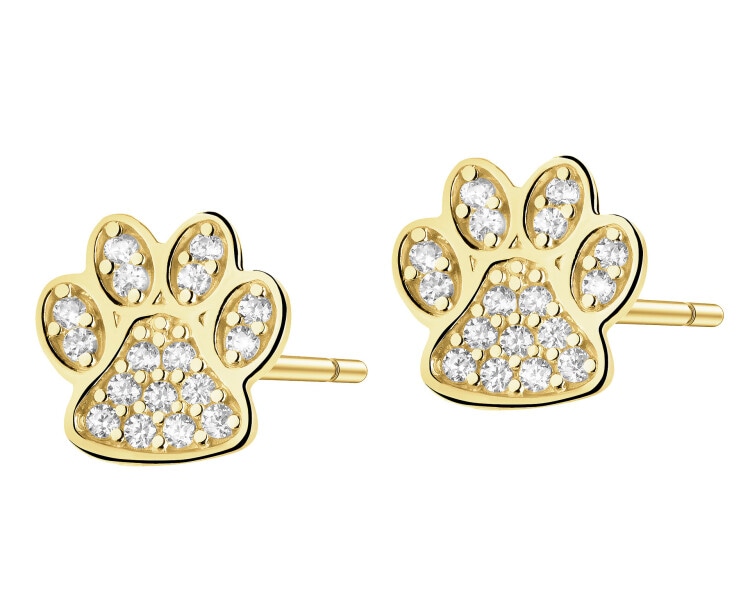 Złote kolczyki z cyrkoniami - łapki