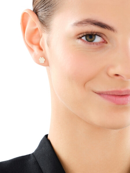 Złote kolczyki z cyrkoniami - łapki