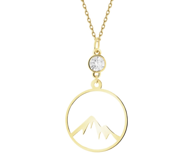 Złota zawieszka z cyrkonią