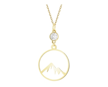 Złota zawieszka z cyrkonią