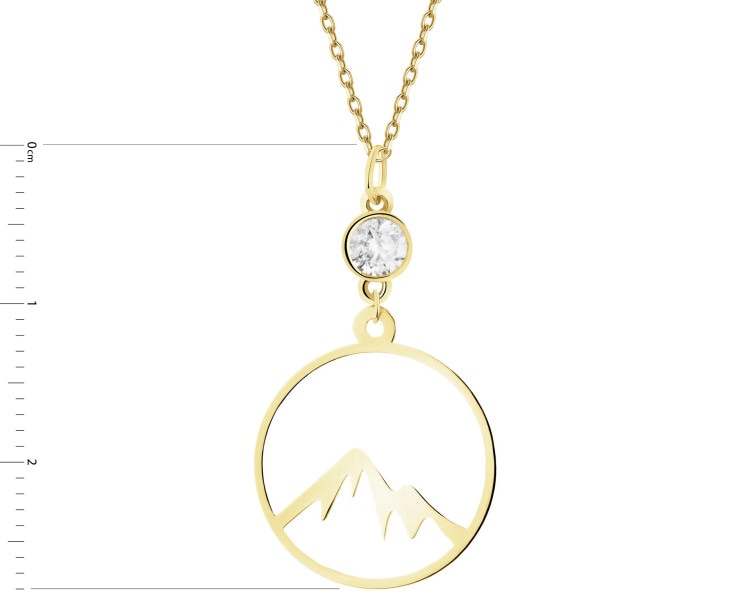 Złota zawieszka z cyrkonią