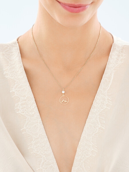 Złota zawieszka z cyrkonią