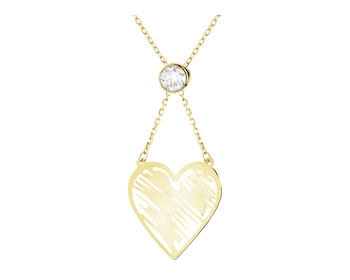 Złoty naszyjnik z cyrkonią - serce