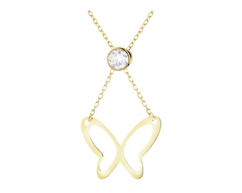 Złoty naszyjnik z cyrkonią - motyl