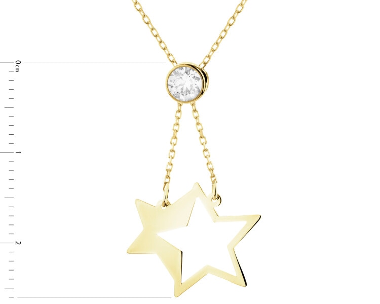 Złoty naszyjnik z cyrkonią - gwiazdy