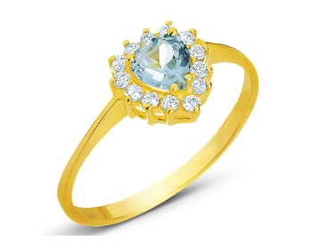 Złoty pierścionek z topazem naturalnym i cyrkoniami - serce ></noscript>
                    </a>
                </div>
                <div class=