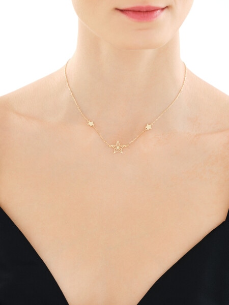 Naszyjnik srebrny - gwiazdy