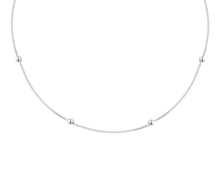 Stříbrný náhrdelník se zirkony - kuličky