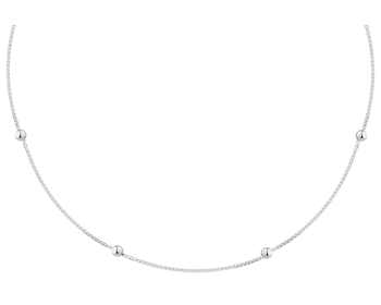 Naszyjnik srebrny z cyrkoniami - kulki