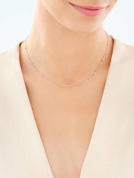 Naszyjnik srebrny z cyrkoniami - kulki