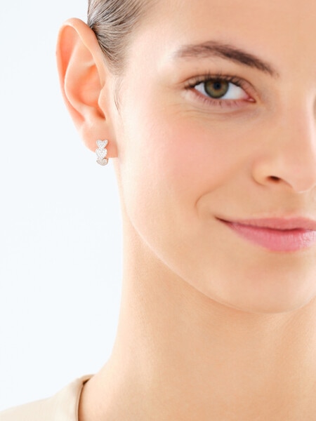 Kolczyki srebrne z cyrkoniami - serca