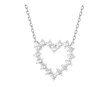 Naszyjnik srebrny z cyrkoniami - serce