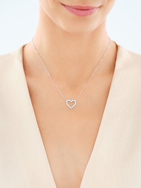 Naszyjnik srebrny z cyrkoniami - serce