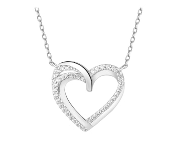 Naszyjnik srebrny z cyrkoniami - serce