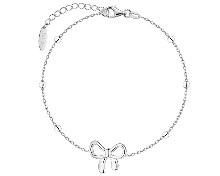 Stříbrný náramek - mašle, kuličky