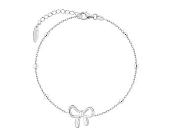 Bransoletka srebrna - kokardka, kulki