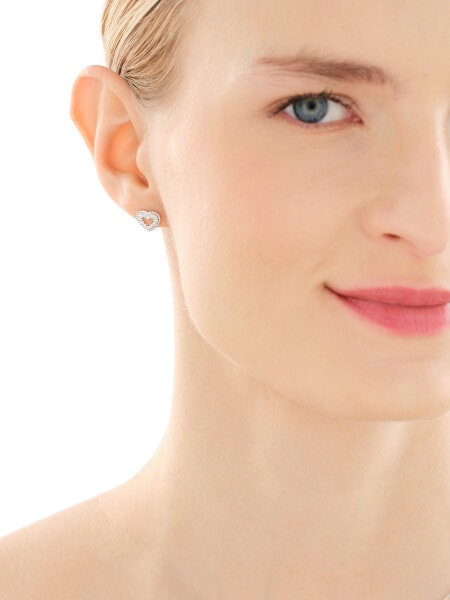 Kolczyki srebrne z cyrkoniami - serca