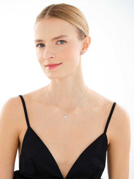 Kolczyki srebrne z cyrkoniami - serca