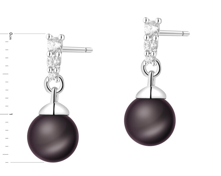 Stříbrné náušnice se zirkony a perlami