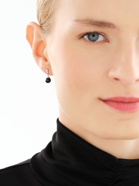 Kolczyki srebrne z perłami i cyrkoniami