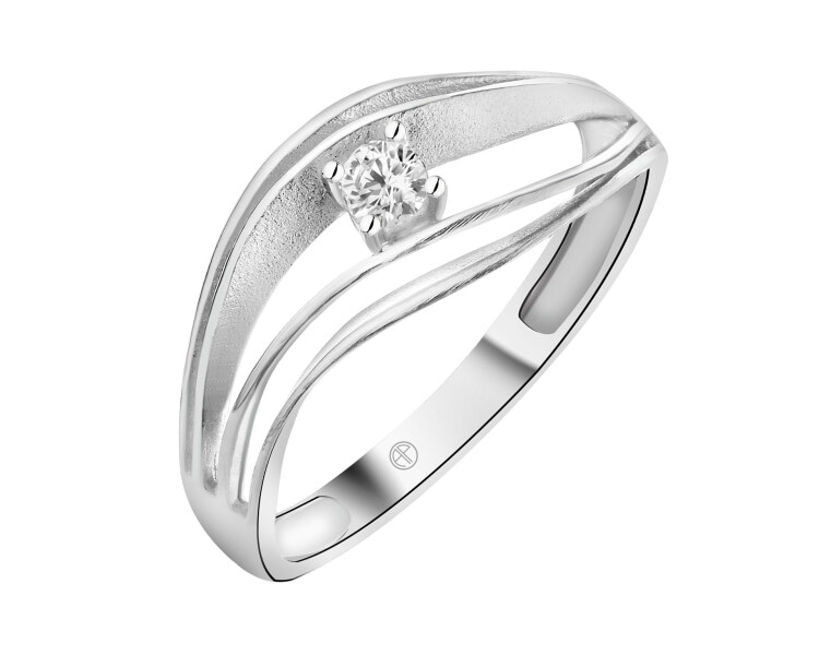 Pierścionek srebrny z cyrkonią