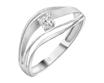 Pierścionek srebrny z cyrkonią