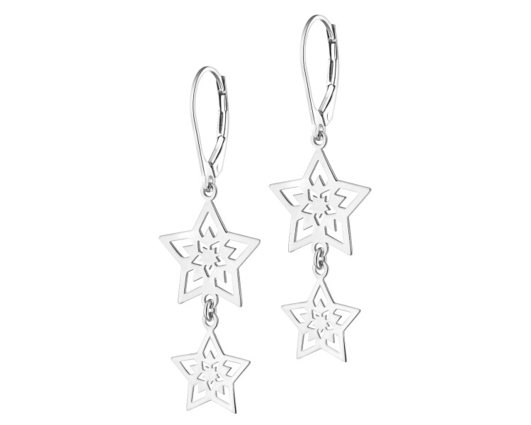 Kolczyki srebrne - gwiazdy