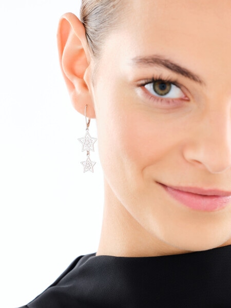 Kolczyki srebrne - gwiazdy