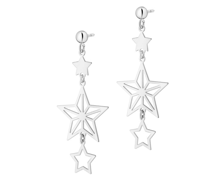Kolczyki srebrne - gwiazdy