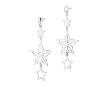 Kolczyki srebrne - gwiazdy