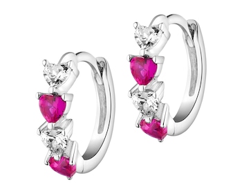 Kolczyki srebrne z cyrkoniami - serca