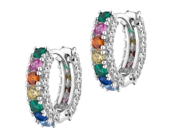 Kolczyki srebrne z cyrkoniami - koła