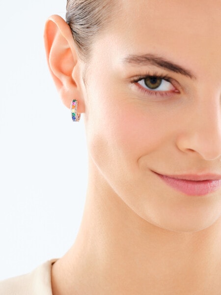 Kolczyki srebrne z cyrkoniami - koła