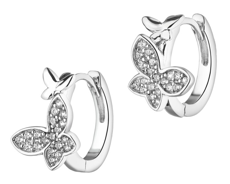 Kolczyki srebrne z cyrkoniami - motyle
